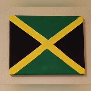 Jamaican Flag Stretched Canvas Art 8x10" Wall Decor